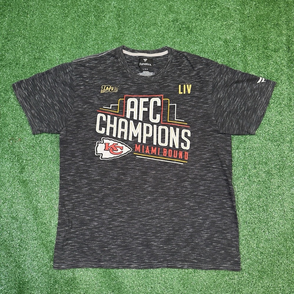 Kansas City Chiefs AFC Champions Miami Bound T-shirt Size Large L